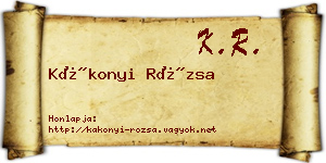 Kákonyi Rózsa névjegykártya