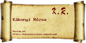 Kákonyi Rózsa névjegykártya